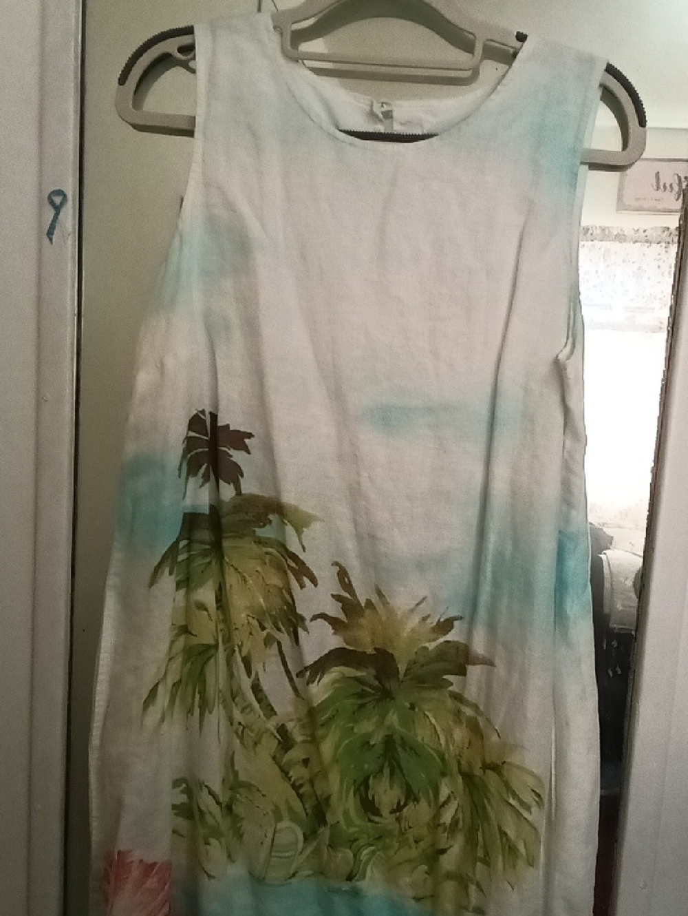 J Jill White Tropical Palm Print Sleeveless Dress - Picture 3 of 3
